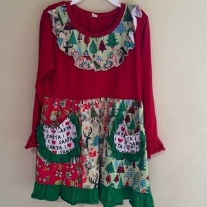 Festive Red Christmas Top with Pockets